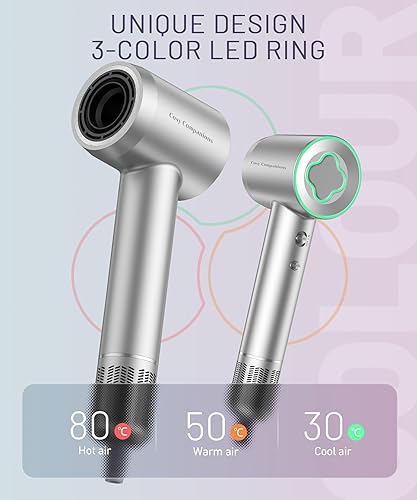 Miniatura 4 de Secador de pelo  150000 RPM de alta velocidad sin escobillas motor negativo secador de soplado iónico negativo para secado rápido, secador de pelo