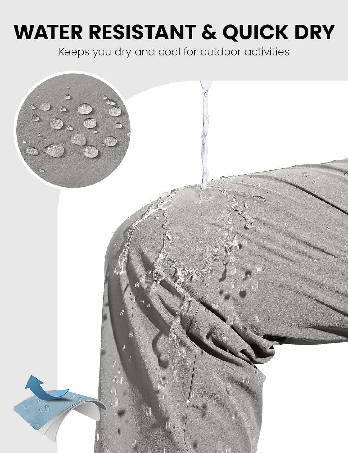 BGOWATU Men's Lightweight Hiking Travel Pants Quick Dry Water Resistant Athletic Joggers Zipper Pockets Cargo Workout Casual - Image 3