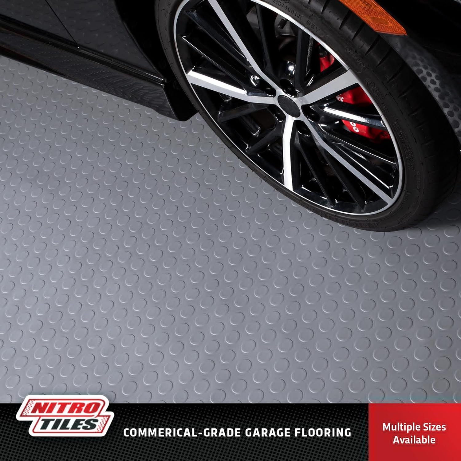 IncStores 2.5mm Thick Commercial-Grade Nitro Roll Garage Floor Mat | Flexible Vinyl Floor Mat for a Stronger and Safer Garage, Workshop, or Trailer | Coin-Top, Stainless Steel, 7.5' x 17' : Automotive