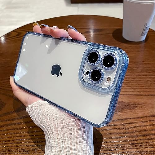 Miniatura 3 de Funda para iPhone 12 Pro Max con protector de lente de cámara brillante, lindo diamante brillante, parte trasera delgada y purpurina parachoques
