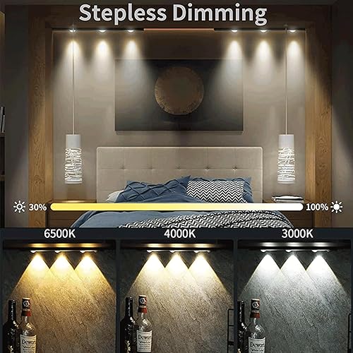 Miniatura 6 de Luz magnética inalámbrica para debajo del gabinete de 15.7 pulgadas, con sensor de movimiento, luz nocturna recargable por USB con control remoto,