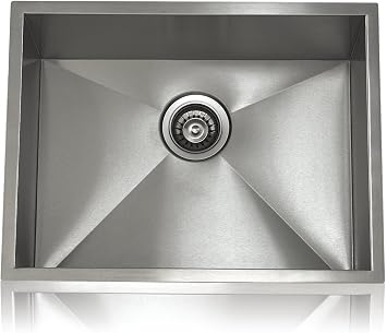 Lenova SS-0Ri-S3 Zero Radius Stainless Steel Single Bowl Undermount Kitchen Sink, Medium