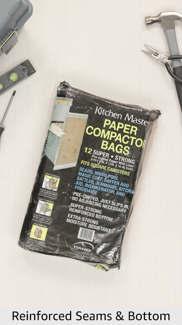 2 Ply Lined Trash Bags Super Strong Pre-Cuffed Compactor Bags, 12 Pack ...