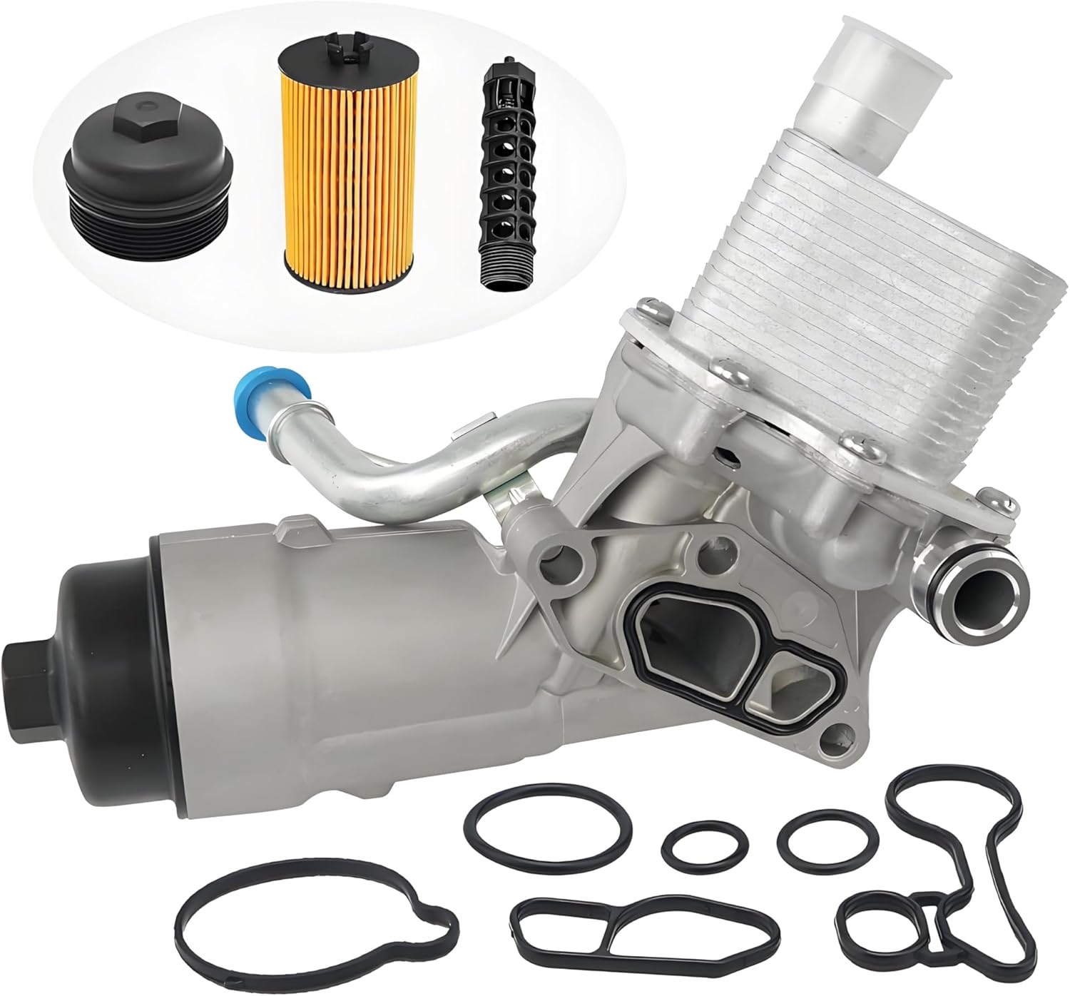 55566784 Upgrade Aluminum engine oil cooler with gasket suitable for 1.4L turbocharger Chevy 2011-2018 Cruze, Sonic, Trak 1.4L .Suitable for Buick Encore 1.4L 2013-2018 replacement 5555388.650039