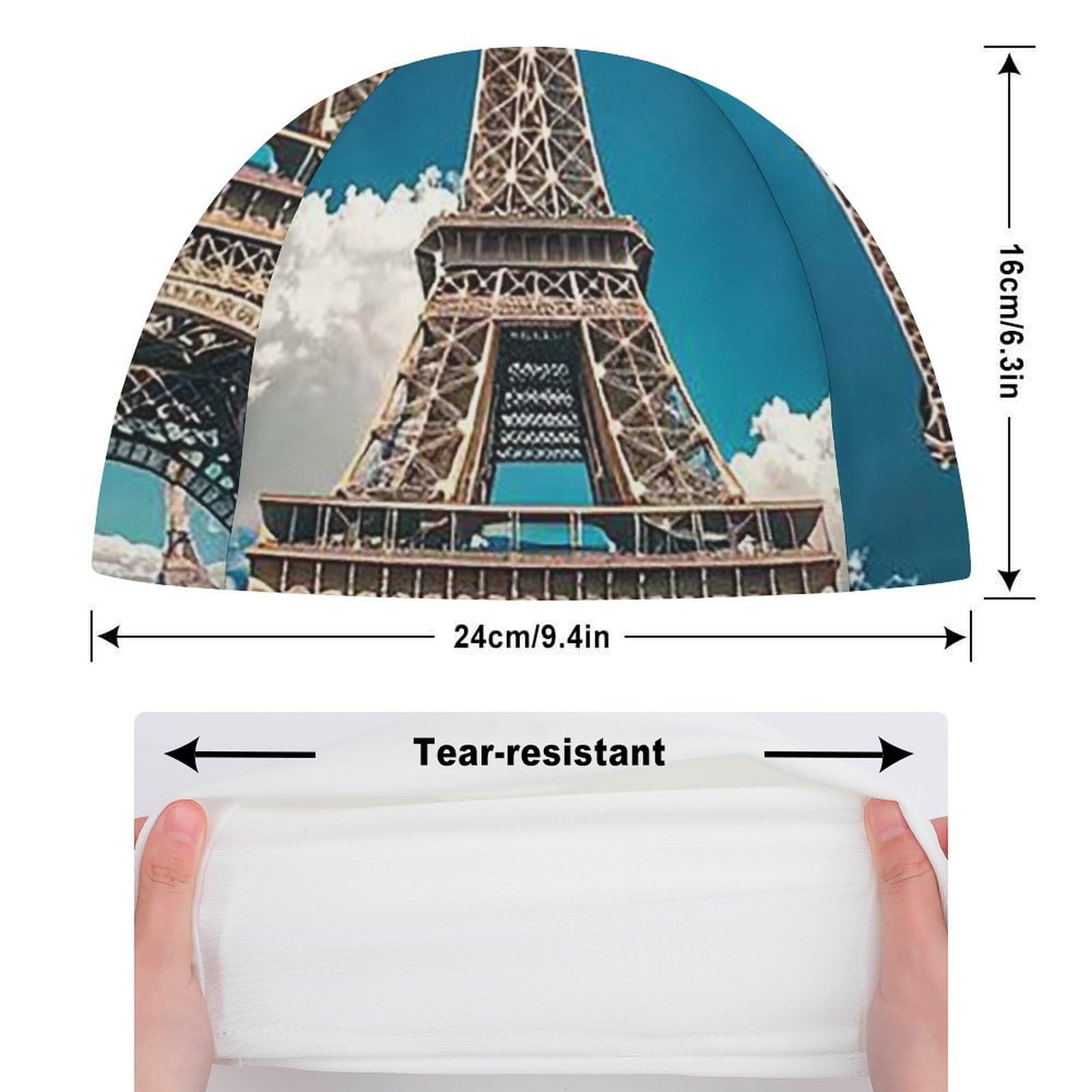 Iron Tower Swim Cap for Women & Men High Elasticity Swimming Hat Protects Hair and Scalp, Comfortable Lightweight Bathing Caps for Long Hair