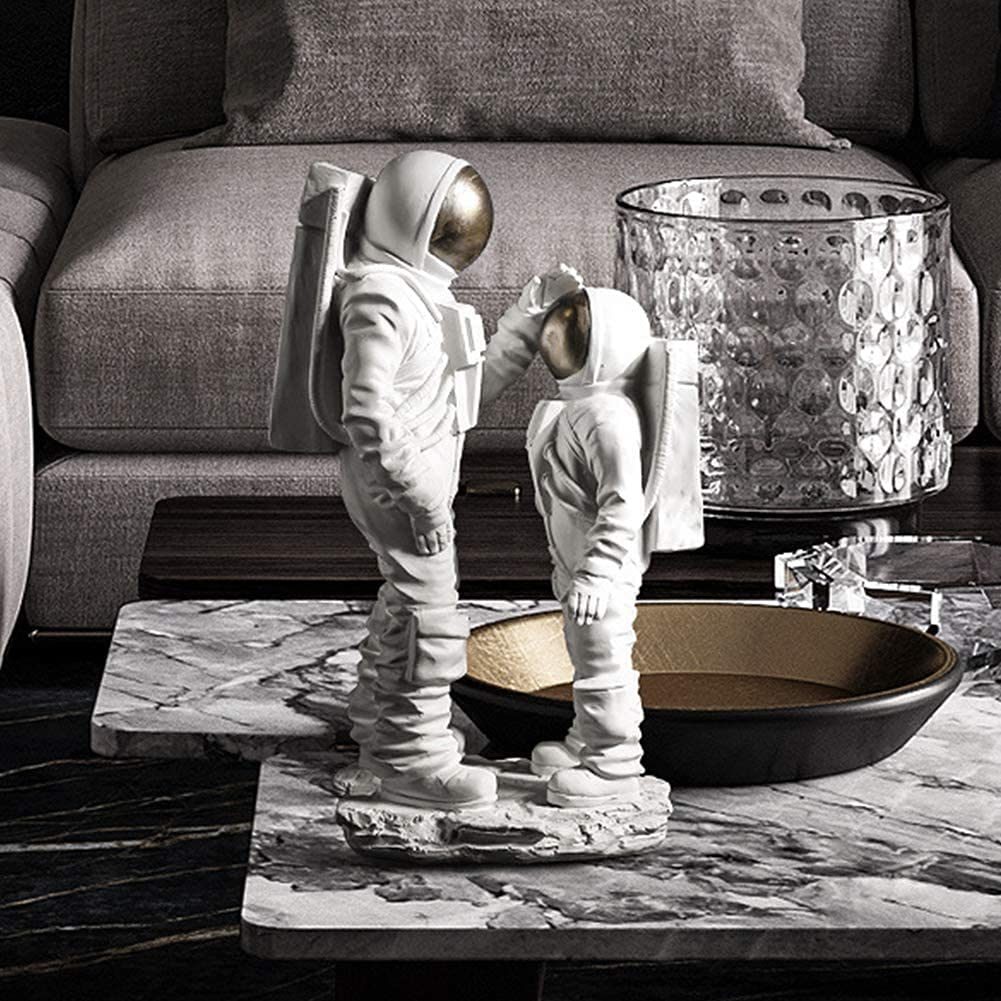 WXKAGF Dekoracja posągu astronauty Żywica kosmonauta Zachęcaj do figurki Dzieci Chłopcy Figurka Dekoracja Ozdoby do domowego biura Wystrój salonu Ozdoba Prezent