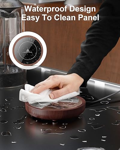Miniatura 7 de SWEETFULL Calentador de taza de café, calentador eléctrico de 36 W para escritorio con 3 ajustes de temperatura, calefacción avanzada con control de