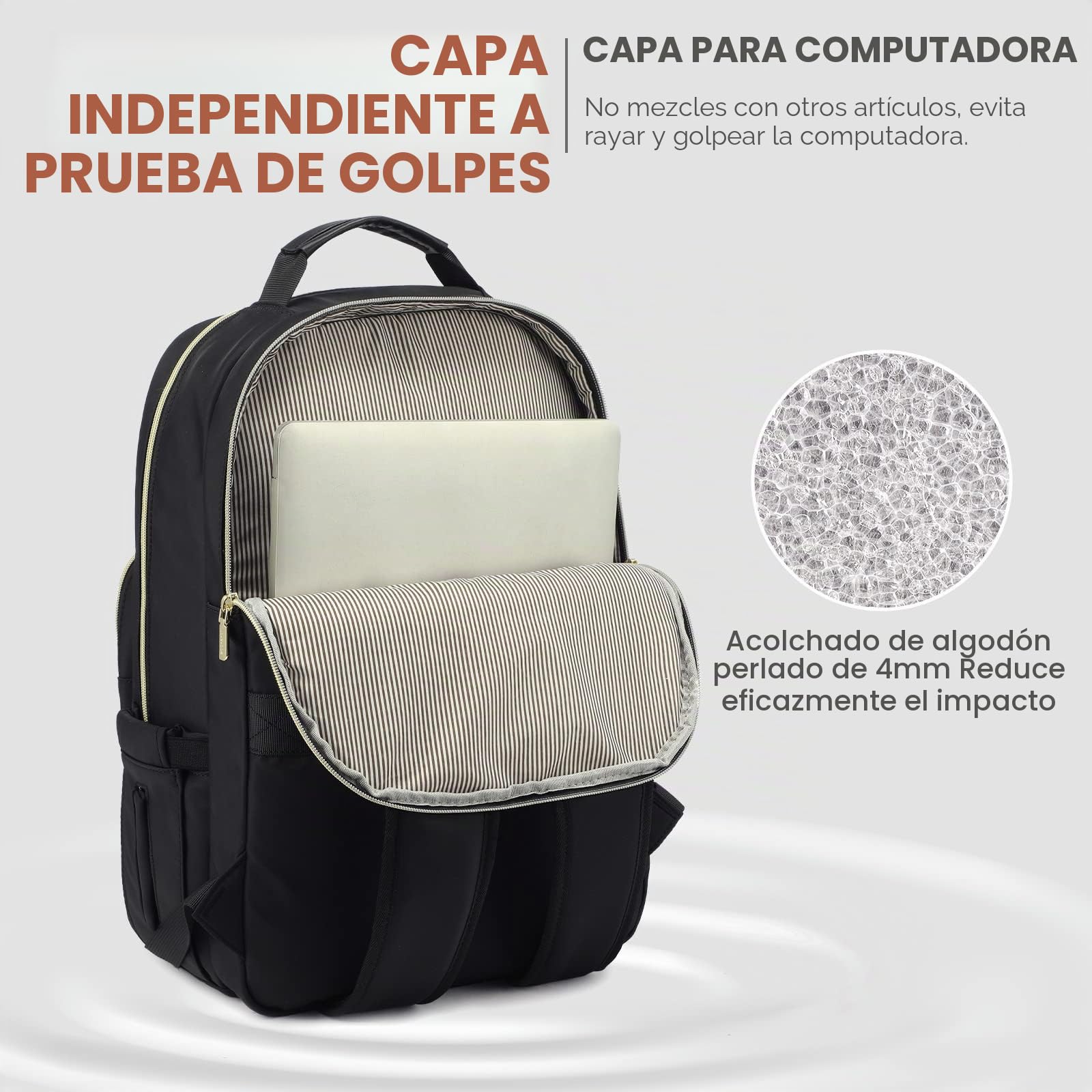 LOVEVOOK Mochila Mujer grande, Impermeable Mochila para Ordenador Portátil 18 Pulgadas con Puerto de USB, Multifuncional Mochila Escola para Negocio Viajes Trabajo Universidad