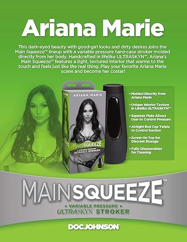 Miniatura 13 de Doc Johnson Main Squeeze Ariana Marie - Placa de apriete para presión precisa - Tapa de extremo giratorio para controlar la succión - Discreto