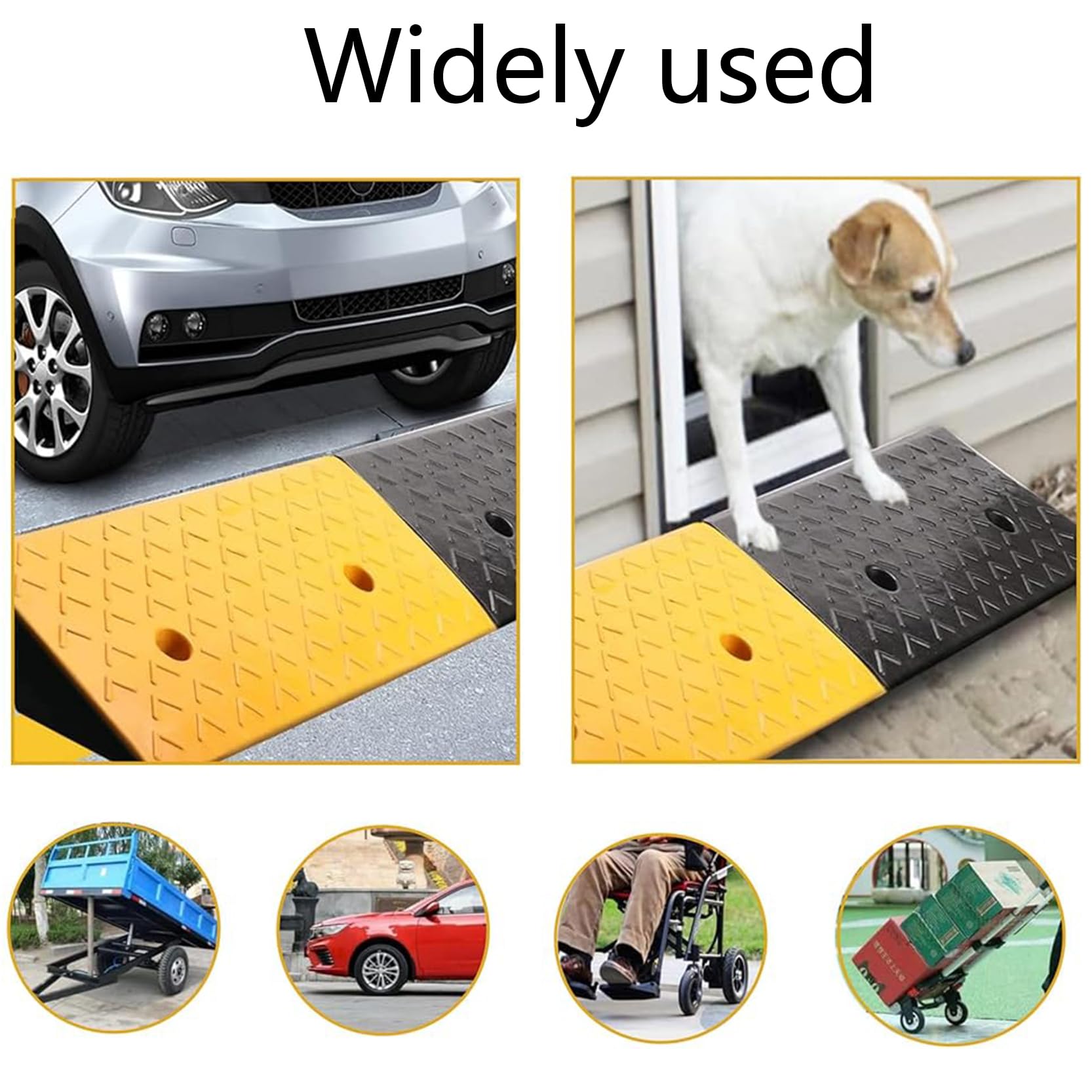 Rampe de Trottoir Robuste, Rampe de Seuil en Caoutchouc, Rampe pour Fauteuil Roulant, Rampe Portable, Rampe D'EntréE,pour Voitures, Camions, AlléEs, Trottoirs, 100 X 30 X 13 cm