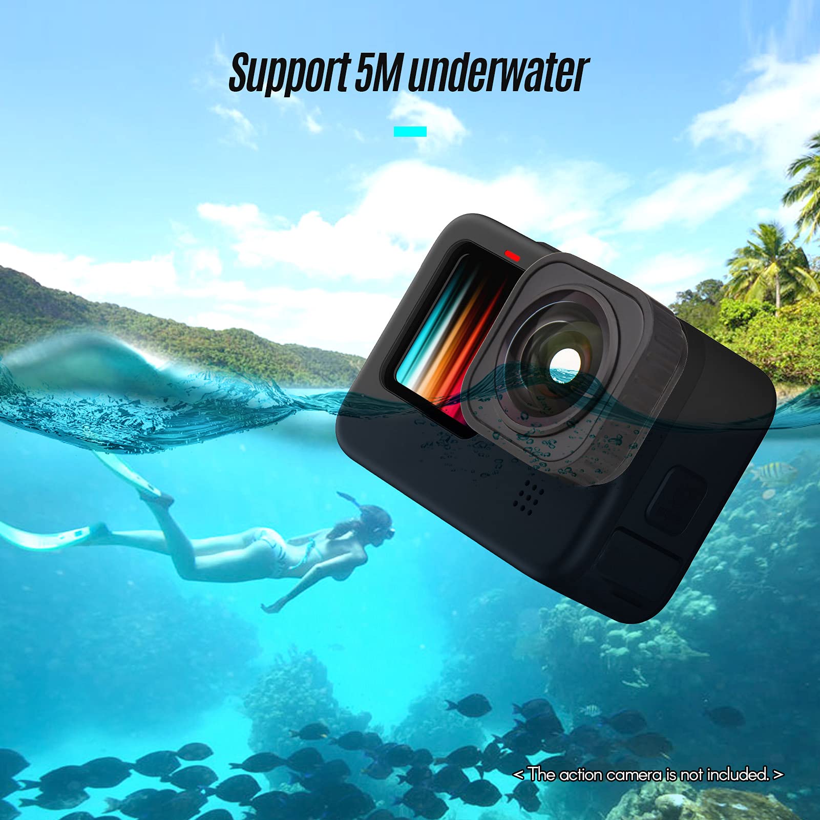 Andoer Max Lens Mod 155 Degree Wide Angle 5m Waterproof Compatible with GoPro Hero 9/ 10Black