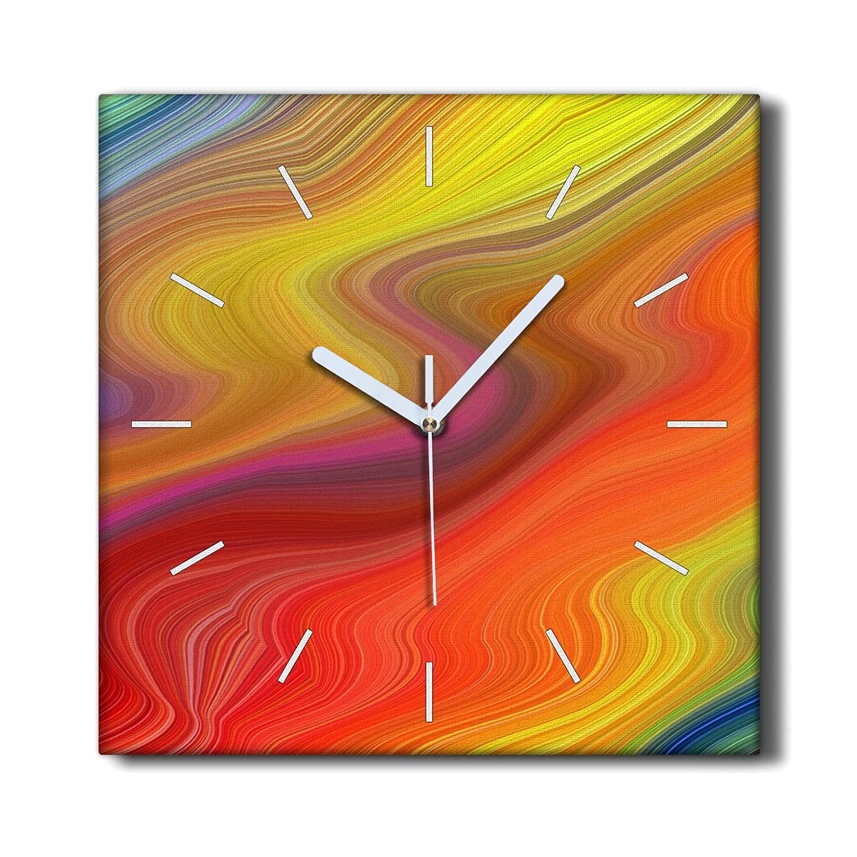 Horloge sur toile 30x30 cm Coloray sables colorés pour la décoration du salon