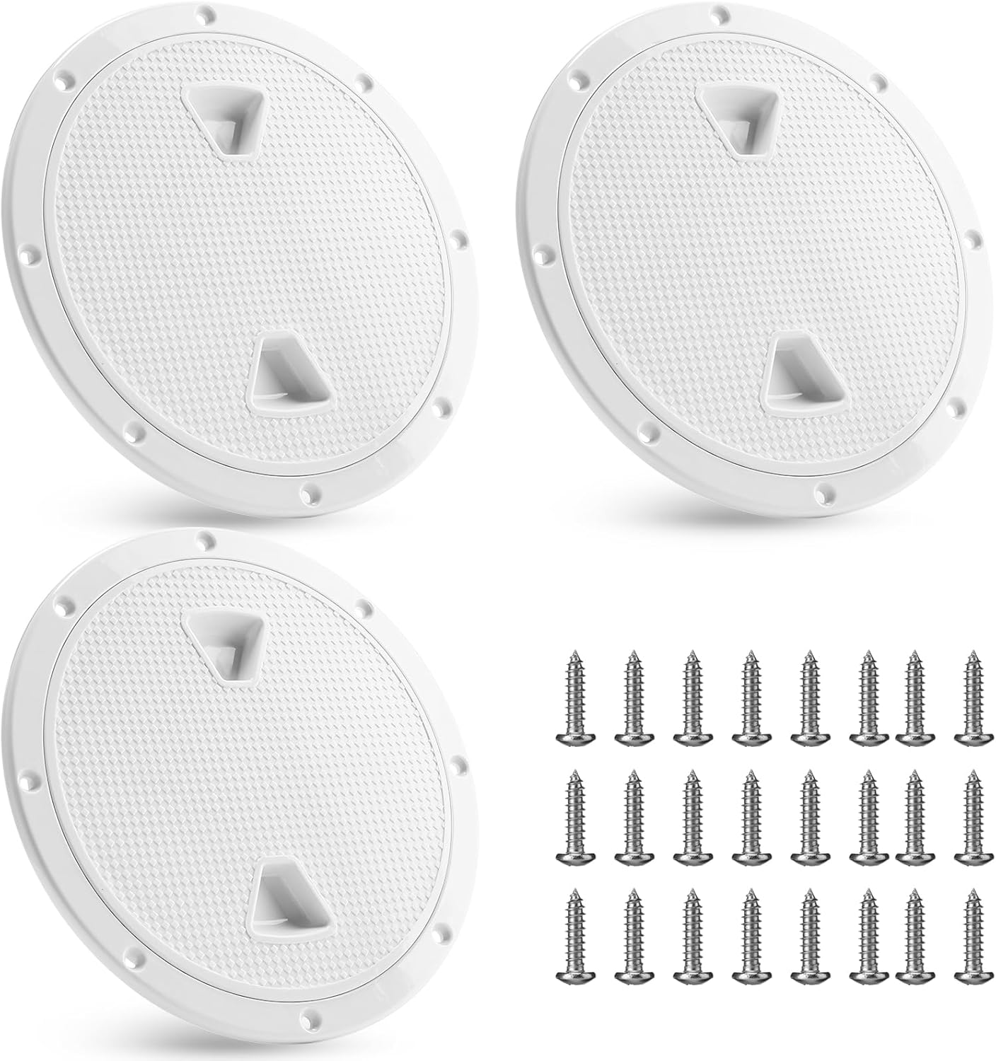 Landical 3 Pack Boat Hatch Circular Non Slip Inspection Hatch Boat Detachable Deck Hatch Cover with 18 Attached Screw Boat Parts for Marine Yacht RV Truck Vent Accessories