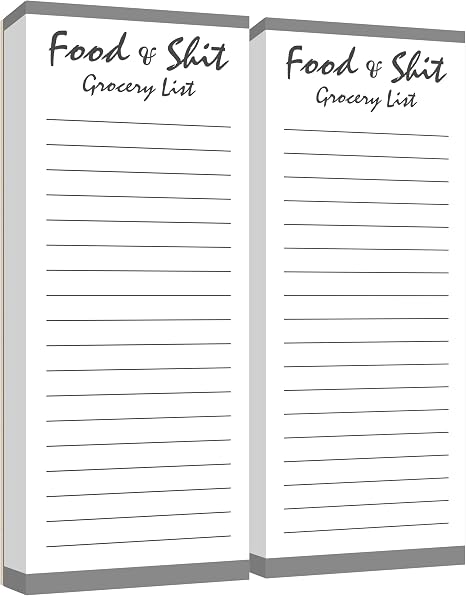2 Packs Grocery List, 200 Sheets Magnetic Notepad Food &