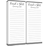 2 Packs Grocery List, 200 Sheets Magnetic Notepad Food & Shit Funny Shopping List Magnet Tear Off Memo Note To Do List Planner for Refrigerator (3