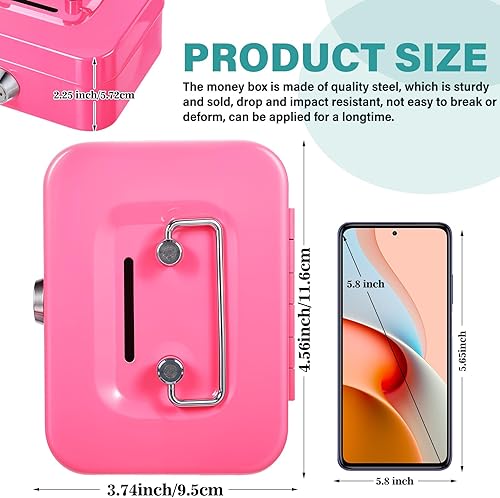 Miniatura 3 de cobee 4 cajas pequeñas de metal con cerradura de llave, organizadores de cajas de dinero para monedas, caja de ahorro de dinero de 4.5 x 3.7 x 2.2