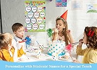 Vista 2 de WhatSign Tabla de cumpleaños para el aula, póster de feliz cumpleaños, calendario de cumpleaños para pared, reutilizable, tablón de anuncios