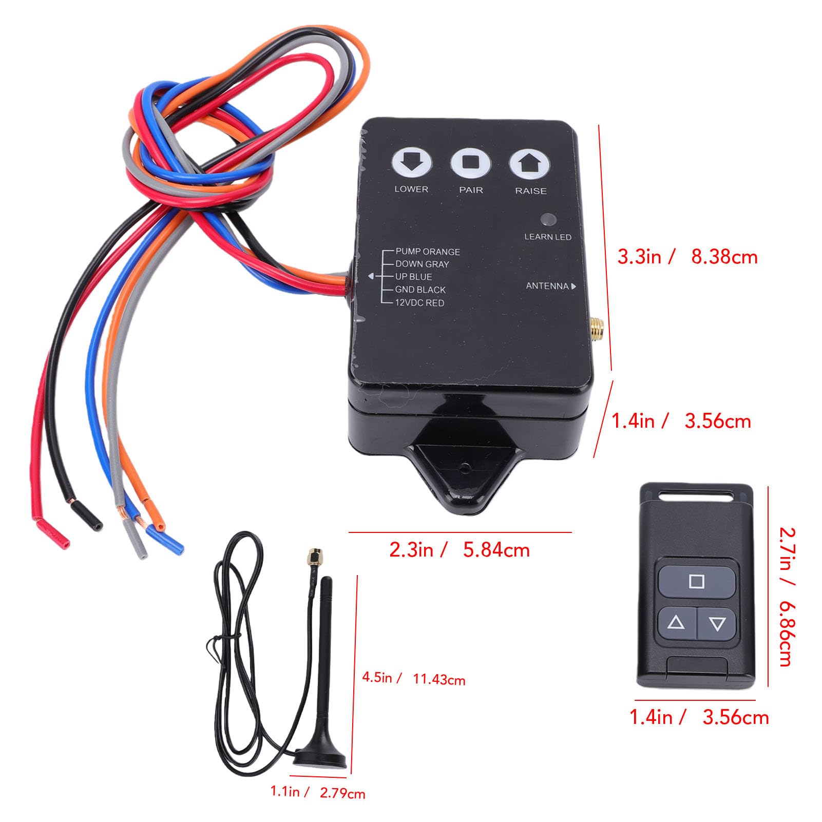 KIMISS Pompa Idraulica con Telecomando Wireless per Rimorchio Ribaltabile 12V IP67 100 Piedi 3 Fili 4