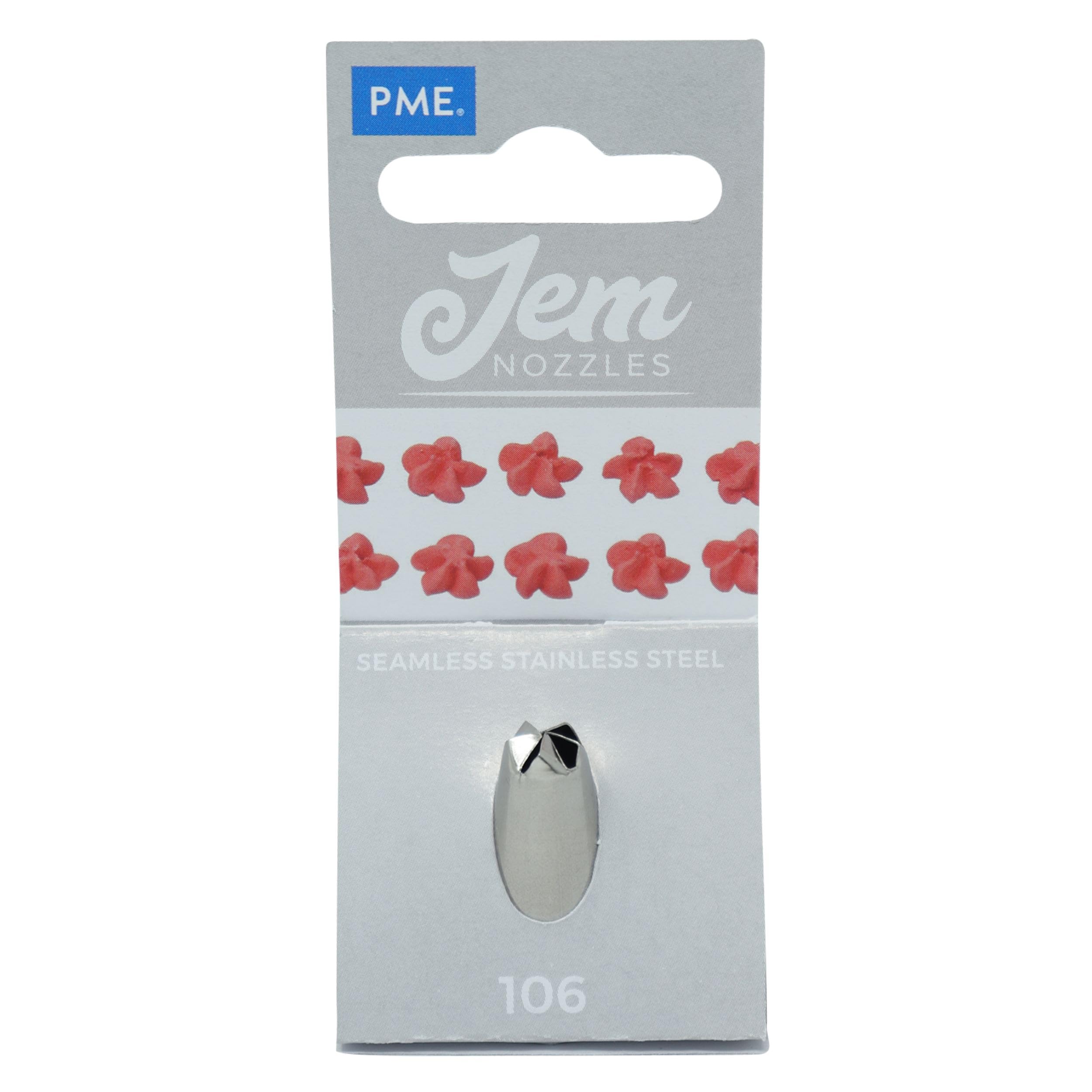 JEM Drop Flower Piping Nozzle no. 106, Silver