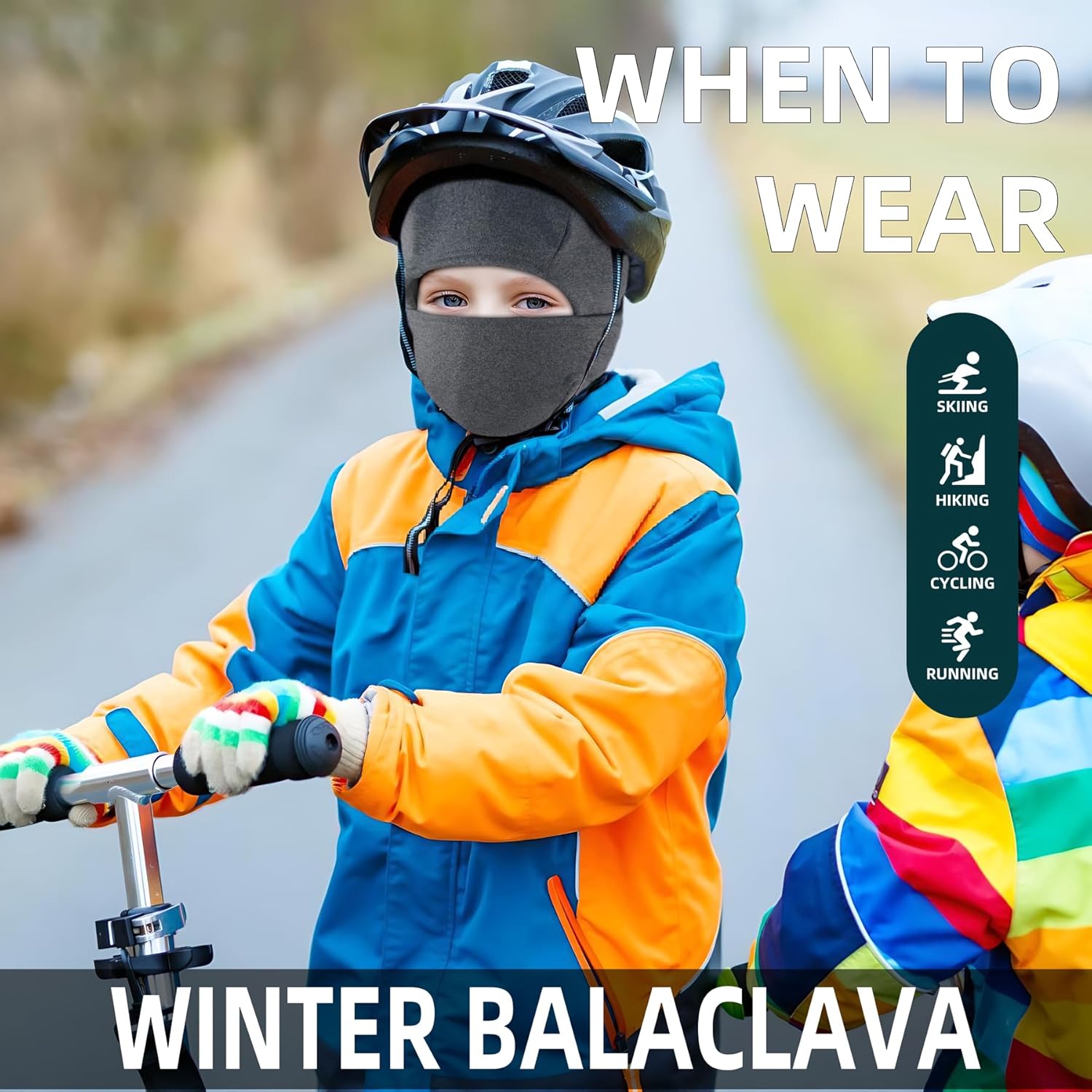 Kids Balaclava Ski Mask Windproof Fleece Face Mask for Cold Weather Neck Warmer Gaiter Full Face Mask for Boys Girls - Image 5