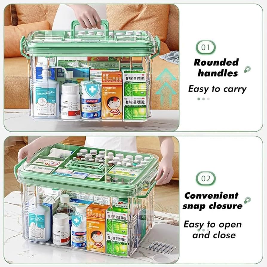 bpykrグッドグリーフMedicine Case KALWEL Double Compartment Medicine Organizer with Large