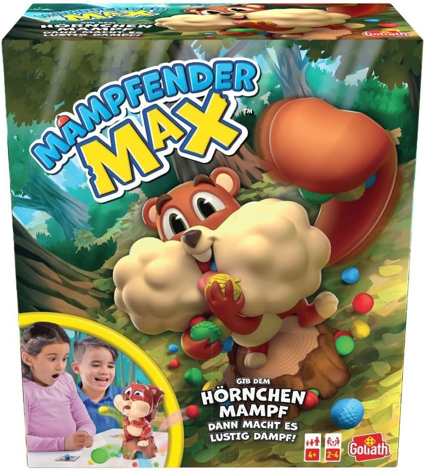 Goliath Mampfender Max, Board Games for Children from 4 Years, Board Game for 2 to 4 Players, Fun Children's Game, Play with Family or Friends