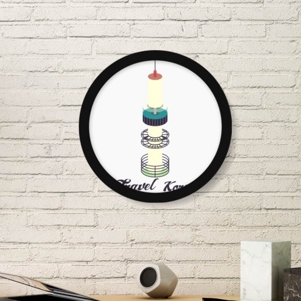 Tour de Séoul Corée du Sud Photo Cadre Noir Stickers Muraux pour Décoration Maison