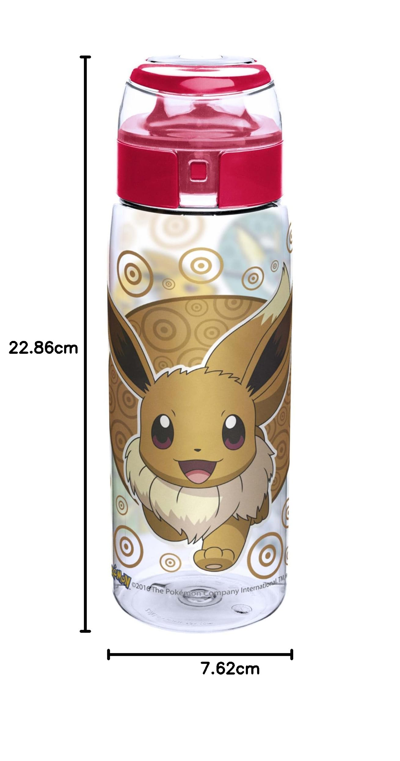 Zak Designs POKC-K953 Pokemon Wiederverwendbare Tritan-Kunststoff-Wasserflasche mit Klappdeckel, mit Eevee Evolutions, BPA-frei und bruchfest, 750 ml, Pokemon-K953
