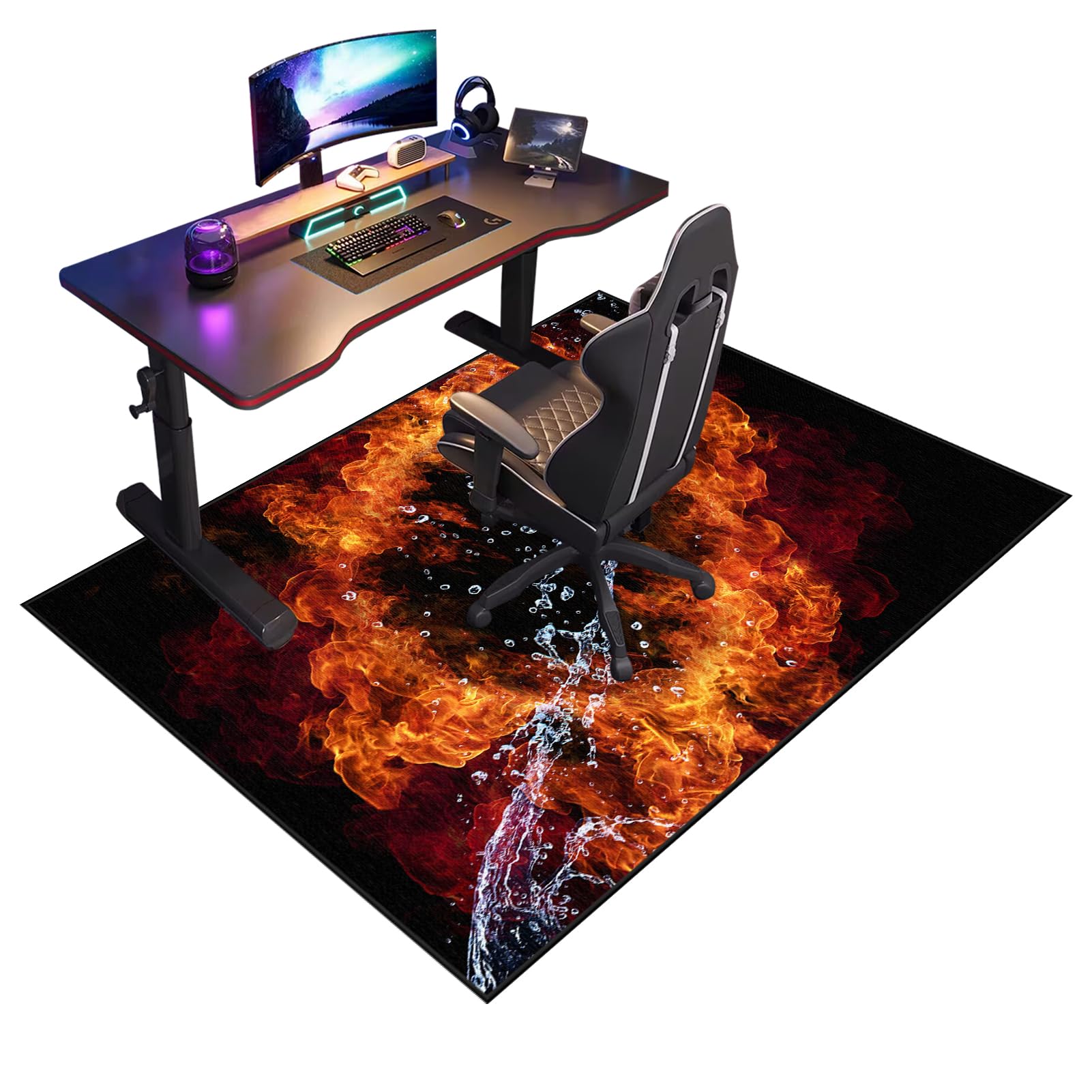 Heavy Duty Office Gaming Chair Mats for Hardwood Floor Non-Slip Desk Chair Mat Low Pile Floor Protectors Mat for Rolling Chair Computer Chair Carpet Mat for Tile Laminate Rolling Chair 60 x 70 cm — image 1