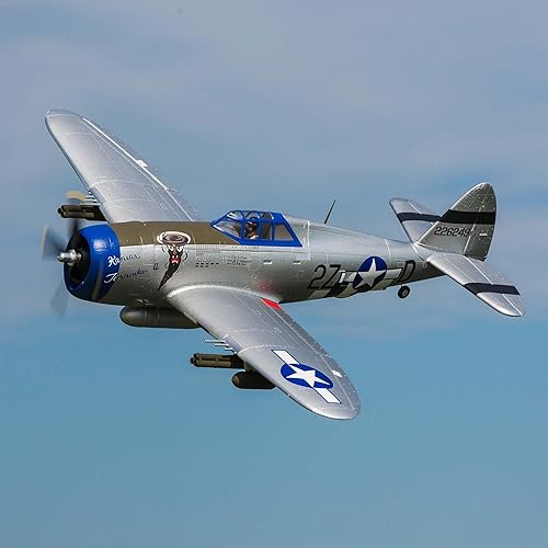 Miniatura 3 de E-flite RC Airplane P-47 Razorback 3.9 ft BNF Transmisor básico batería y cargador no incluidos EFL08450 Aviones B&F eléctrico