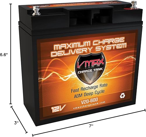 Miniatura 2 de V20-600 VMAXTANKS Heavy Duty APC PRO1400 comp UPS reemplazo batería de ciclo profundo AGM 20AH VMAX Tamaño de la batería Medio U1