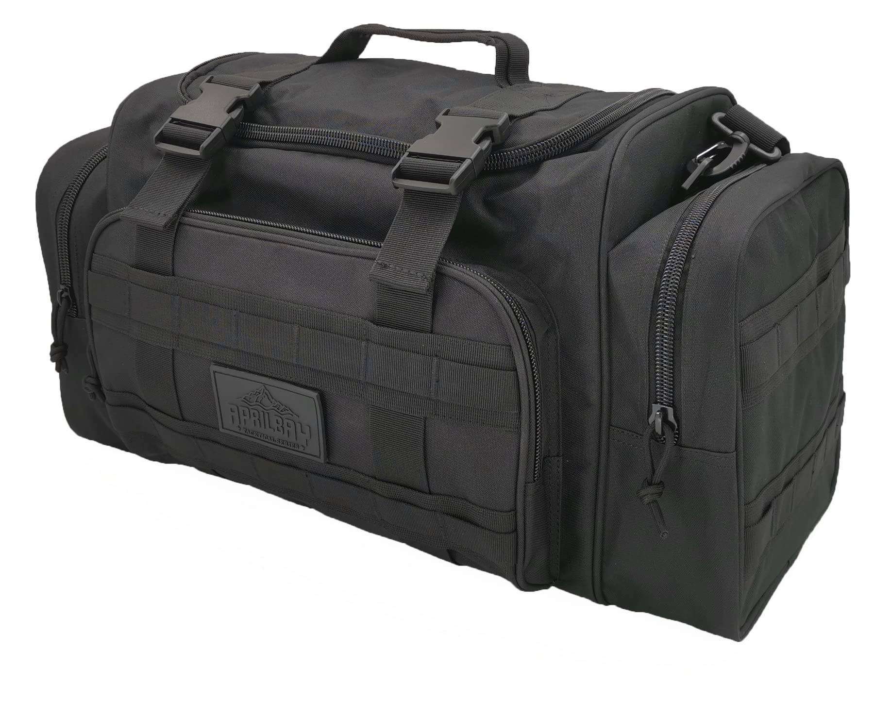 APRILBAY Duffle Bag Gymnastiktasche Reise- Wander- & Trekking-Sporttasche Jagd- & Angeltasche 43L Hochwertig & Langlebig (43L,Schwarz)
