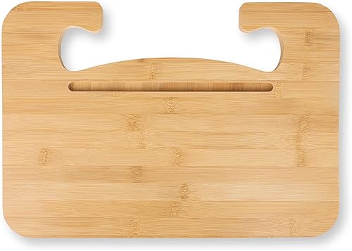 Miniatura 6 de lebogner Bandeja para volante, bandejas de comida de auto de doble cara para comer, laptop, tableta, iPad o cuaderno, acabado suave, gancho en la