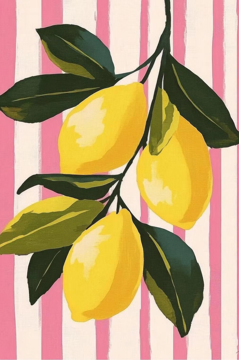 AEFOUU Canvas Wall Art Print Abstract Lemons Fruit Market Poster Canvas Painting Print Wall Art Picture for Living Room Home Decor(70x100cm/28x40in/Frameless)