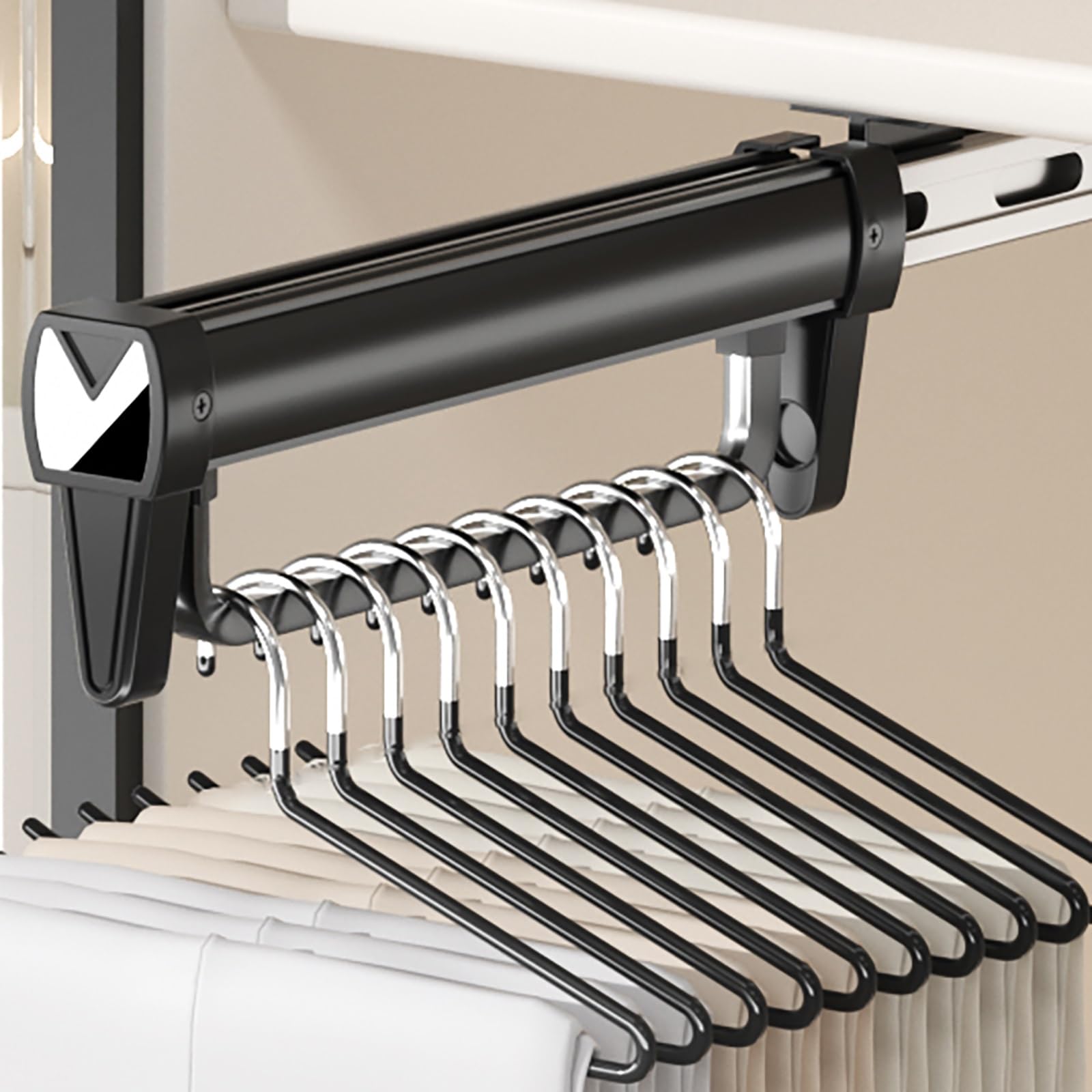 Tringle de garde-robe coulissante robuste noire de 20 pouces LWX