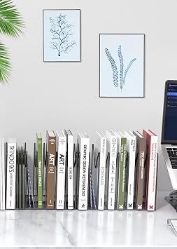 4 Sets File Organizer for Desk,File Sorter Organizer,File Folder Holder/Rack/Stand,Desktop Record/Clipboard Holder,8 Sections Storage,Anti-Scratch/Pilly/Rusty,Metal Stable Holder,Black