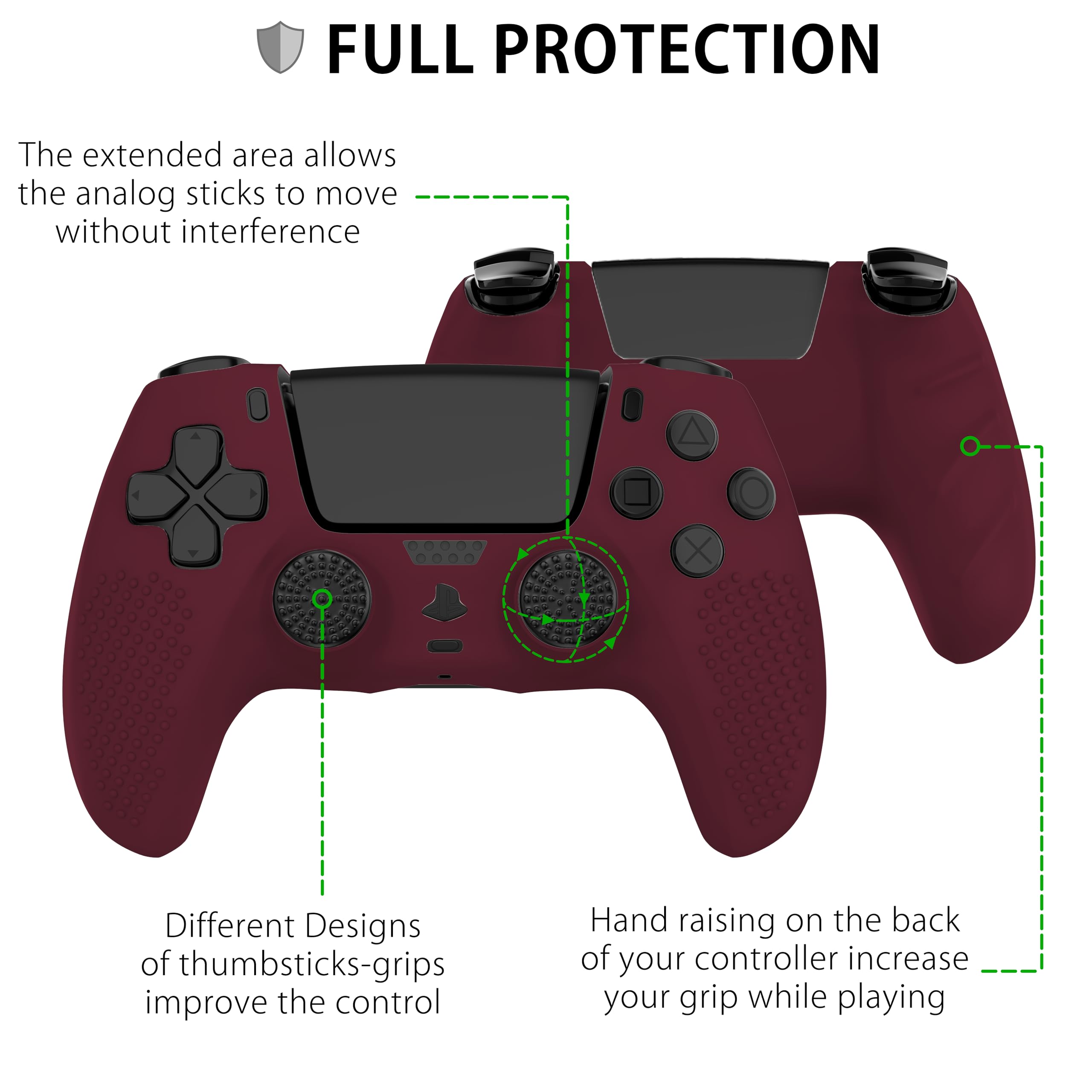 MyGadget Silikonowe etui kompatybilne z kontrolerem PS5 - z 8 naklejkami (2 x wysoka para / 2 x niska para) - bezprzewodowe etui na Playstation Dualsense żółte