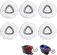 Vista 9 de Paquete de 8 cabezales de repuesto compatibles con la mopa giratoria O-Ceda EasyWring, repuesto de fregona giratoria de microfibra, fácil limpieza