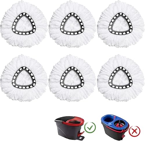 Miniatura 9 de Paquete de 8 cabezales de repuesto compatibles con la mopa giratoria O-Ceda EasyWring, repuesto de fregona giratoria de microfibra, fácil limpieza