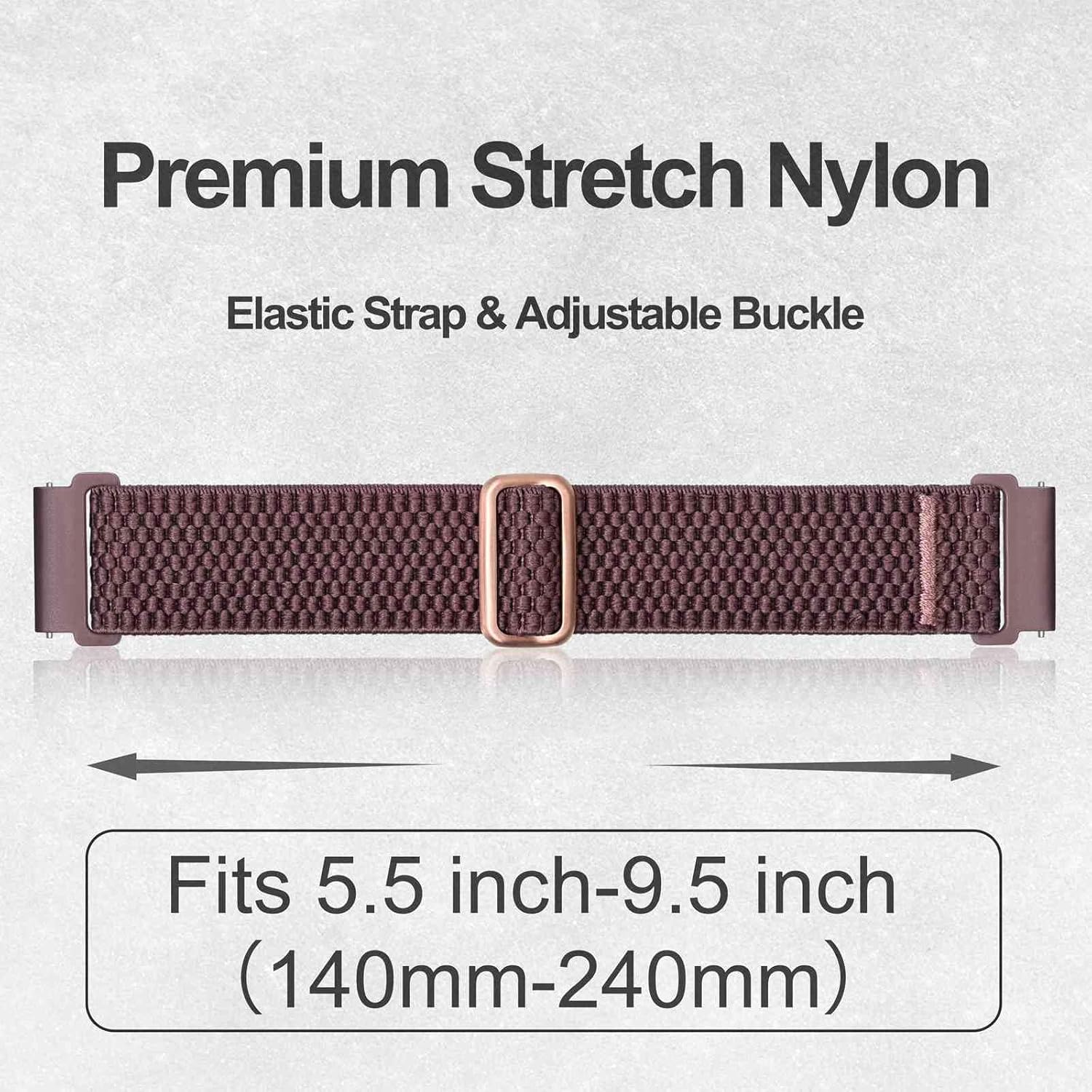 ANNEFIT Stretchy Nylon Watch Band for Men Women, Adjustable Elastic Watch Straps with Quick Release, Replacement Wristband 16mm 17mm 18mm 19mm 20mm 22mm 24mm - Image 3