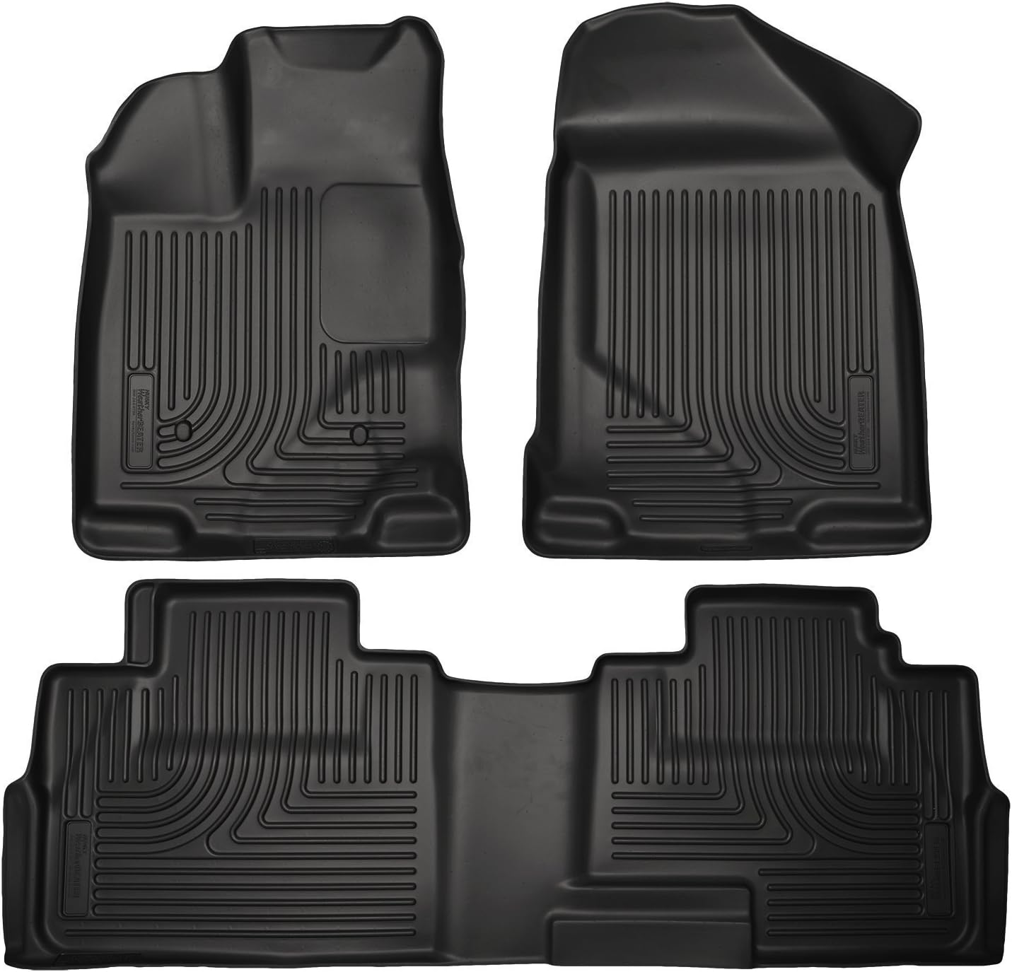 2012-2016 Dodge Ram 1500-Weathertech Floor Liners-Full Set (Includes 1st and 2nd Row)-Crew Cab; Vehicles with Hooks On Driver and Passenger Side-Black