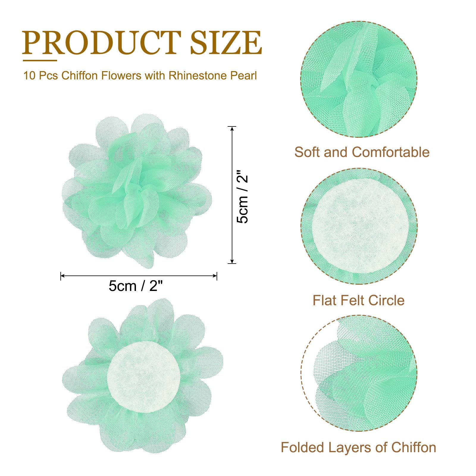 PATIKIL 2" Chiffon Flowers - Image 2