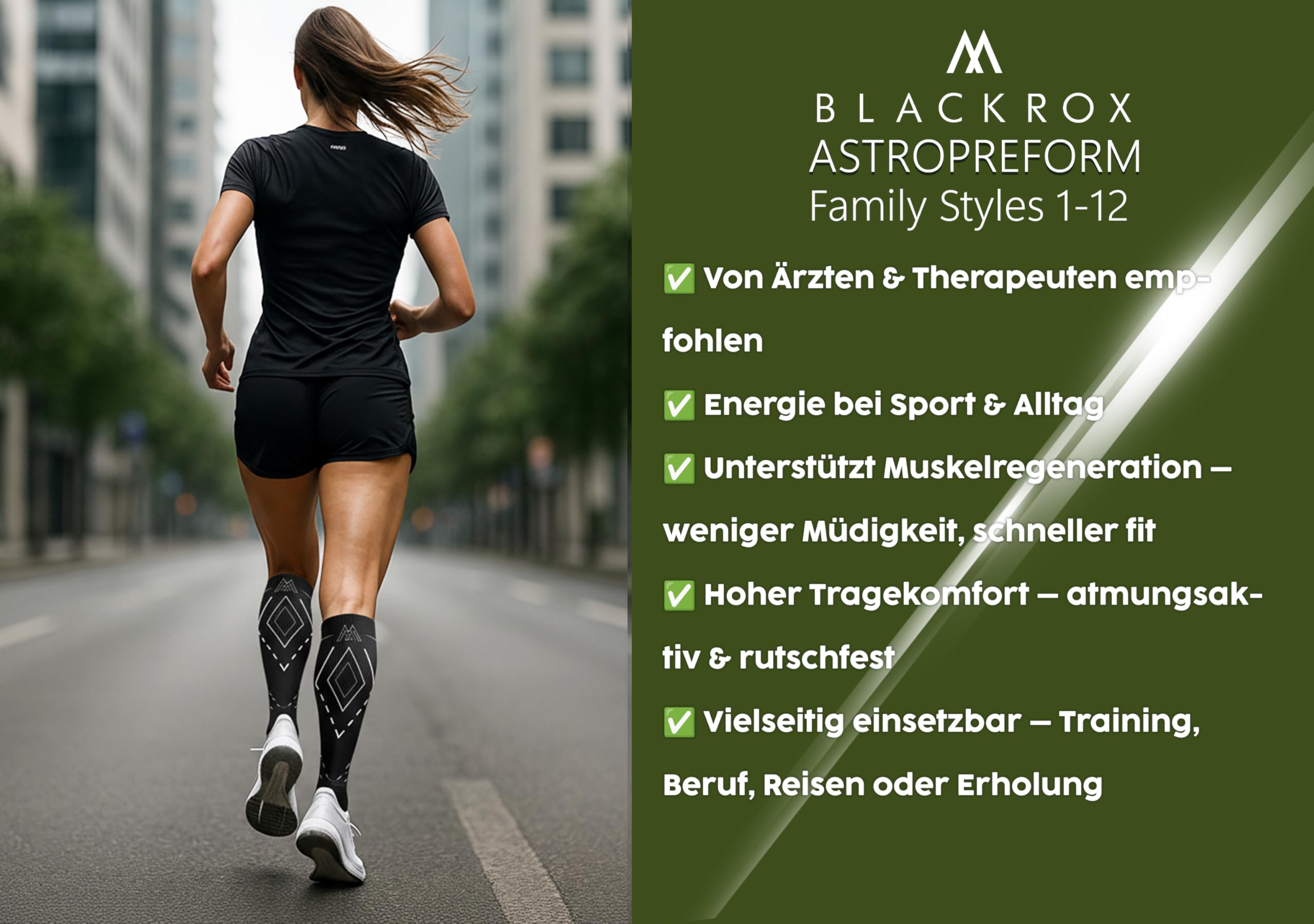 BLACKROX Medias de compresión deportivas Astropreform calcetines de compresión, ganador de la comparación, medias de compresión deportivas, calcetines de fútbol, mujer, hombre