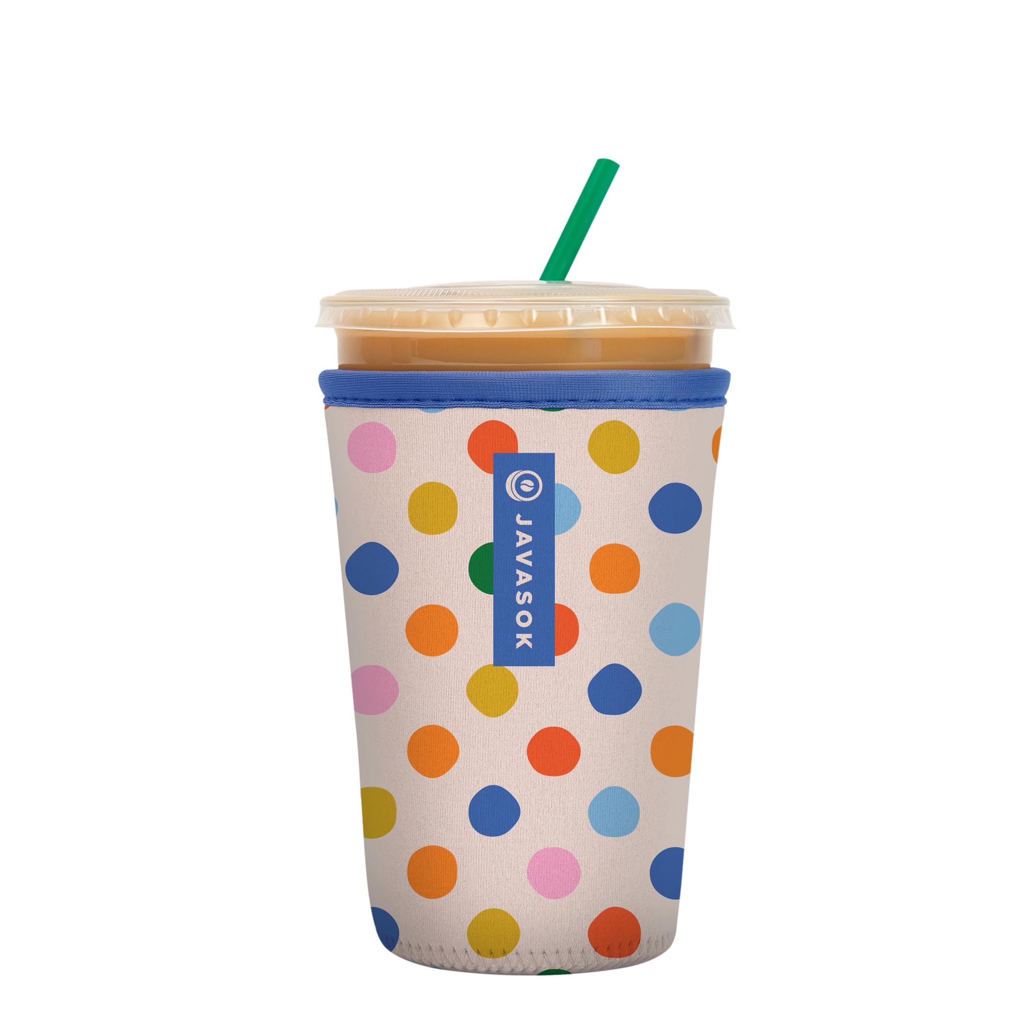 Sok It JavaSok Iced Coffee &amp; Cold Soda Insulated Neoprene Cup Sleeve (Dot Dot Dot, Medium: 22-28oz)