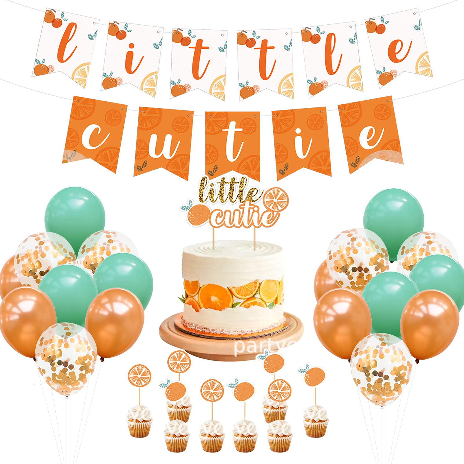Buy Little Cutie Baby Shower Decorations Little Cutie Citrus Garland Orange Cake Cupcake Toppers