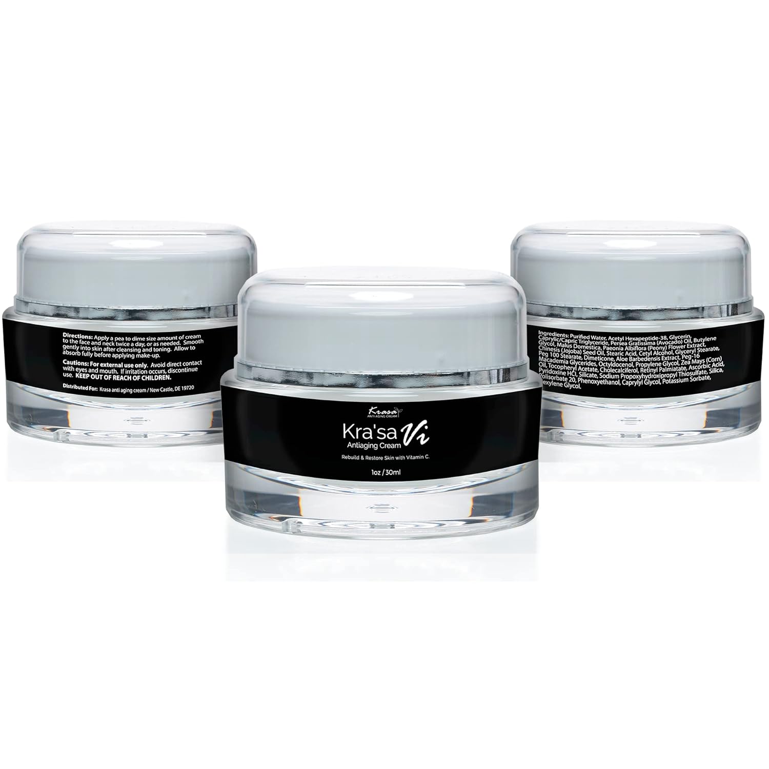 Kra'sa Vi Anti-Aging Cream - Rebuild & Restore Skin with Vitamin C - Nourishing & Hydrating - Collagen Boosting Day & Night Cream for Bright Healthy Looking Appearance