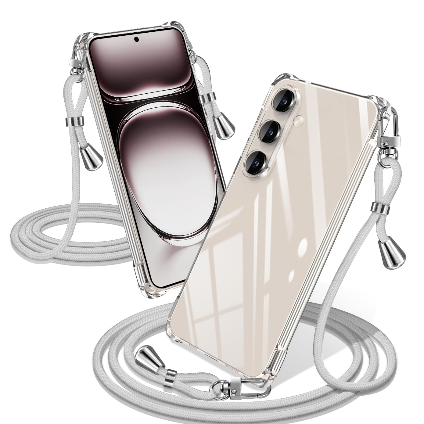 Galaxy S26 ケース クリア ショルダー 耐衝撃 (グレー)