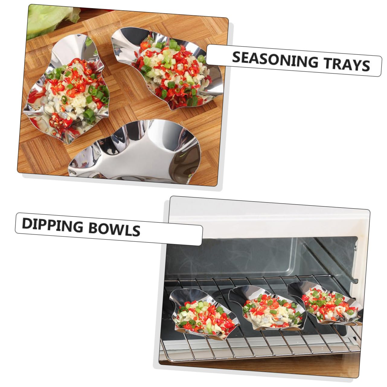 12pièces Acier Pour Sauce Et Trempage Assiettes à Huîtres Réutilisables Pour Barbecue Et Restaurants