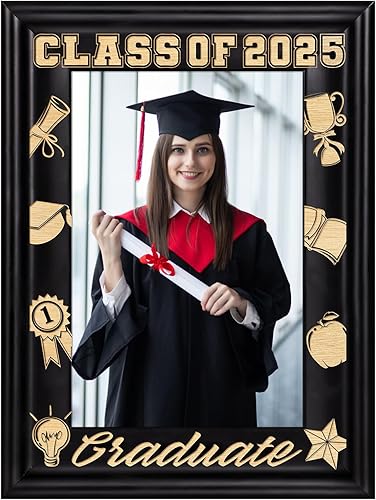 Vista 9 de PETCEE Marco de fotos de graduación 2025, regalos para ella y él, marcos de fotos de graduación para graduados, niñas, niños, hija, hijo A-3