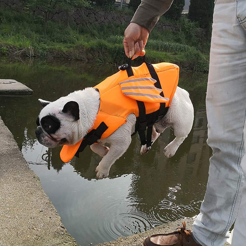 Dog Life Jacket Ripstop for Swimming, Wings Design Reflective Pet Flotation Life Vest with Enhanced Buoyancy & Rescue Handle,Pet Life Preserver for Small Medium and Large Dogs